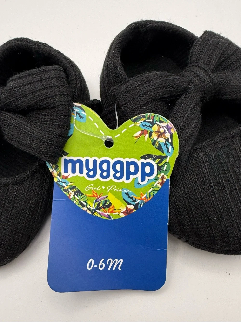 Baby Girls Black Knit Bow Mary Jane Slip-On Shoes